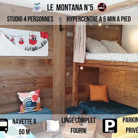 Le Montana - Studio Rue Du Centre - Cosy Et Montagnard - Navette Les Gets Exterior foto