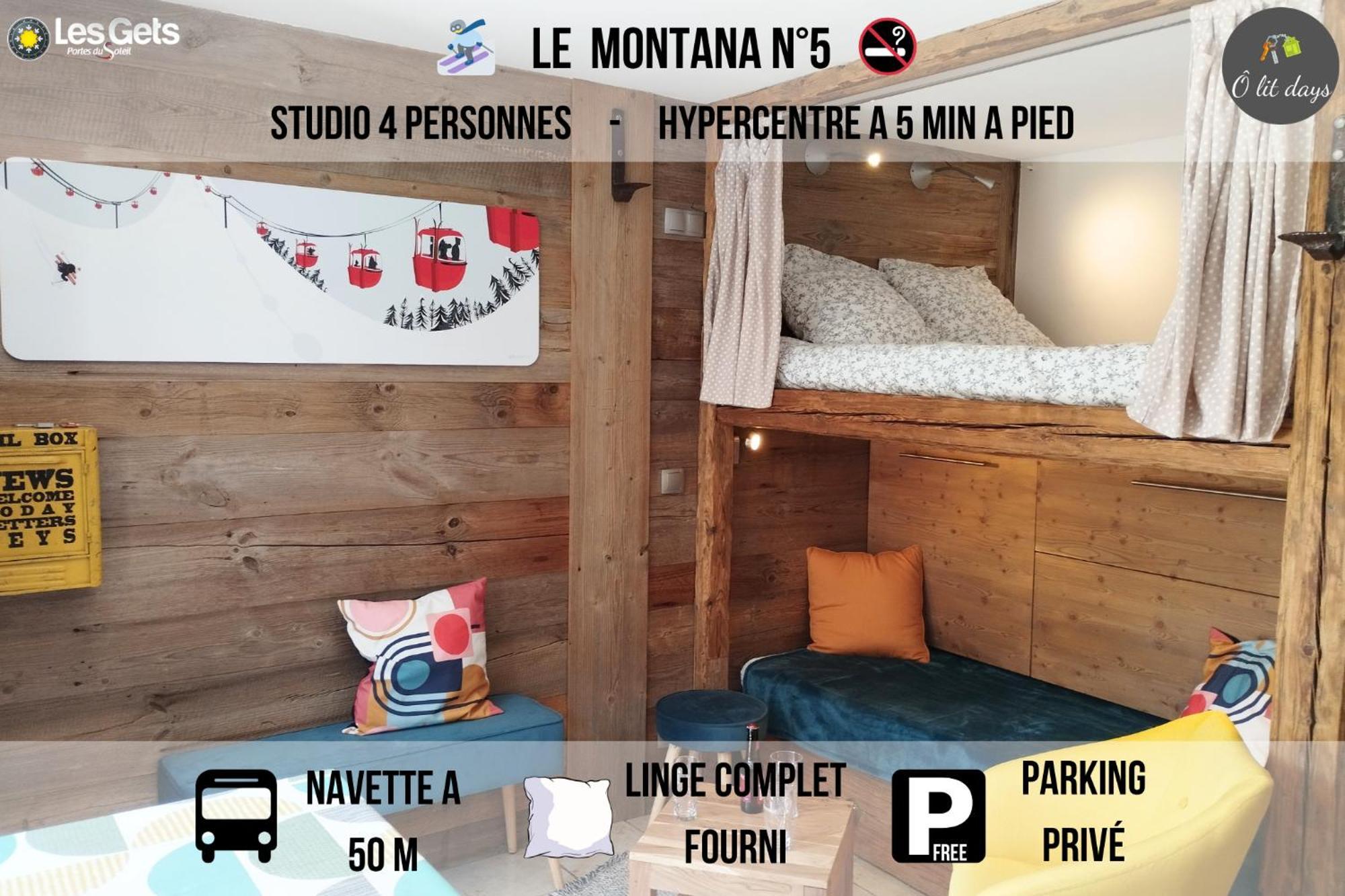 Le Montana - Studio Rue Du Centre - Cosy Et Montagnard - Navette Les Gets Exterior foto